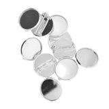 Max 10pcs Brooch Blank Lapel Pin Badge Base Pin-Back Button Base 20mm platinum