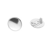 Max 10pcs Brooch Blank Lapel Pin Badge Base Pin-Back Button Base 20mm platinum