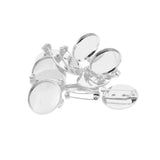 Max 10pcs Brooch Blank Lapel Pin Badge Base Pin-Back Button Base 20mm platinum