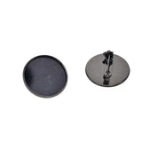 Max 10Pcs 25mm Brooch Making Blank Cabochon Bezel Setting Trays for Badge Black