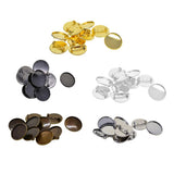 Max 10Pcs 25mm Brooch Making Blank Cabochon Bezel Setting Trays for Badge Black