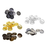 Max 10Pcs 25mm Brooch Making Blank Cabochon Bezel Setting Trays for Badge Black