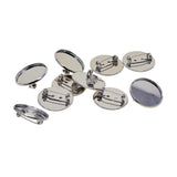 Max 10Pcs 25mm Brooch Making Blank Cabochon Bezel Setting Trays for Badge Silver
