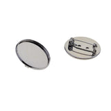 Max 10Pcs 25mm Brooch Making Blank Cabochon Bezel Setting Trays for Badge Silver
