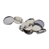 Max 10Pcs 25mm Brooch Making Blank Cabochon Bezel Setting Trays for Badge Silver