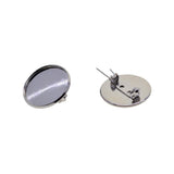 Max 10Pcs 25mm Brooch Making Blank Cabochon Bezel Setting Trays for Badge Silver