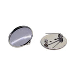 Max 10Pcs 25mm Brooch Making Blank Cabochon Bezel Setting Trays for Badge Silver