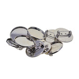 Max 10Pcs 25mm Brooch Making Blank Cabochon Bezel Setting Trays for Badge Silver