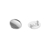 Max 10Pcs 25mm Brooch Making Blank Cabochon Bezel Setting Trays for Badge White