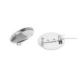 Max 10Pcs 25mm Brooch Making Blank Cabochon Bezel Setting Trays for Badge White