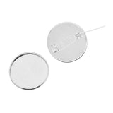 Max 10Pcs 25mm Brooch Making Blank Cabochon Bezel Setting Trays for Badge White