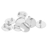 Max 10Pcs 25mm Brooch Making Blank Cabochon Bezel Setting Trays for Badge White