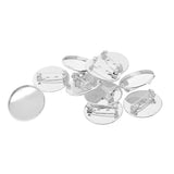 Max 10Pcs 25mm Brooch Making Blank Cabochon Bezel Setting Trays for Badge White