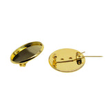 Max 10Pcs 25mm Brooch Making Blank Cabochon Bezel Setting Trays for Badge Golden
