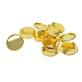 Max 10Pcs 25mm Brooch Making Blank Cabochon Bezel Setting Trays for Badge Golden
