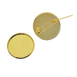 Max 10Pcs 25mm Brooch Making Blank Cabochon Bezel Setting Trays for Badge Golden