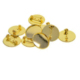 Max 10Pcs 25mm Brooch Making Blank Cabochon Bezel Setting Trays for Badge Golden