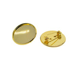 Max 10Pcs 25mm Brooch Making Blank Cabochon Bezel Setting Trays for Badge Golden