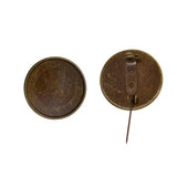Max 10Pcs 25mm Brooch Making Blank Cabochon Bezel Setting Trays for Badge Bronze