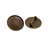 Max 10Pcs 25mm Brooch Making Blank Cabochon Bezel Setting Trays for Badge Bronze
