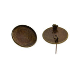 Max 10Pcs 25mm Brooch Making Blank Cabochon Bezel Setting Trays for Badge Bronze