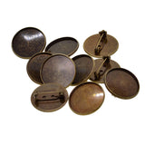 Max 10Pcs 25mm Brooch Making Blank Cabochon Bezel Setting Trays for Badge Bronze