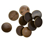 Max 10Pcs 25mm Brooch Making Blank Cabochon Bezel Setting Trays for Badge Bronze