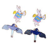 Max 4pcs rabbit bird Pinch Back Pins Brooch Findings clutch badge