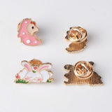 Max 4pcs animal Butterfly Pinch Back Pins Brooch Findings clutch badge