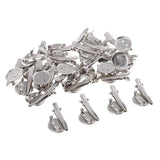 Max 30 Pieces Round Brooch Base Hair Clips Cabochon Blank Tray Brooch Pins 20mm