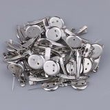 Max 30 Pieces Round Brooch Base Hair Clips Cabochon Blank Tray Brooch Pins 20mm