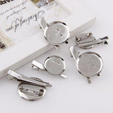 Max 30 Pieces Round Brooch Base Hair Clips Cabochon Blank Tray Brooch Pins 20mm