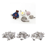 Max 30 Pieces Round Brooch Base Hair Clips Cabochon Blank Tray Brooch Pins 20mm