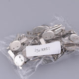 Max 30 Pieces Round Brooch Base Hair Clips Cabochon Blank Tray Brooch Pins 20mm