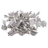 Max 30 Pieces Round Brooch Base Hair Clips Cabochon Blank Tray Brooch Pins 20mm
