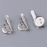 Max 30 Pieces Round Brooch Base Hair Clips Cabochon Blank Tray Brooch Pins 20mm