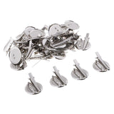 Max 30 Pieces Round Brooch Base Hair Clips Cabochon Blank Tray Brooch Pins 30mm
