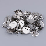 Max 30 Pieces Round Brooch Base Hair Clips Cabochon Blank Tray Brooch Pins 30mm