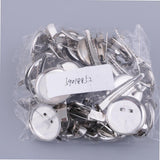 Max 30 Pieces Round Brooch Base Hair Clips Cabochon Blank Tray Brooch Pins 30mm