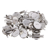 Max 30 Pieces Round Brooch Base Hair Clips Cabochon Blank Tray Brooch Pins 30mm