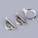 Max 30 Pieces Round Brooch Base Hair Clips Cabochon Blank Tray Brooch Pins 30mm