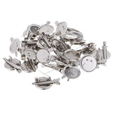 Max 30 Pieces Round Brooch Base Hair Clips Cabochon Blank Tray Brooch Pins 30mm