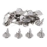 Max 30 Pieces Round Brooch Base Hair Clips Cabochon Blank Tray Brooch Pins 30mm