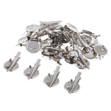 Max 30 Pieces Round Brooch Base Hair Clips Cabochon Blank Tray Brooch Pins 25mm