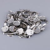 Max 30 Pieces Round Brooch Base Hair Clips Cabochon Blank Tray Brooch Pins 25mm