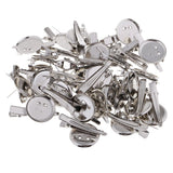 Max 30 Pieces Round Brooch Base Hair Clips Cabochon Blank Tray Brooch Pins 25mm