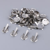 Max 30 Pieces Round Brooch Base Hair Clips Cabochon Blank Tray Brooch Pins 25mm