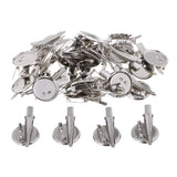 Max 30 Pieces Round Brooch Base Hair Clips Cabochon Blank Tray Brooch Pins 25mm