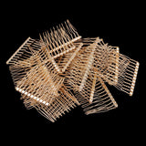 Max 20 Pieces DIY Metal Hair Clips Side Comb 12 Teeth Bridal Accessories Gold