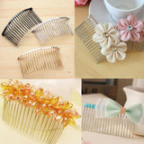 Max 20 Pieces DIY Metal Hair Clips Side Comb 12 Teeth Bridal Accessories Gold
